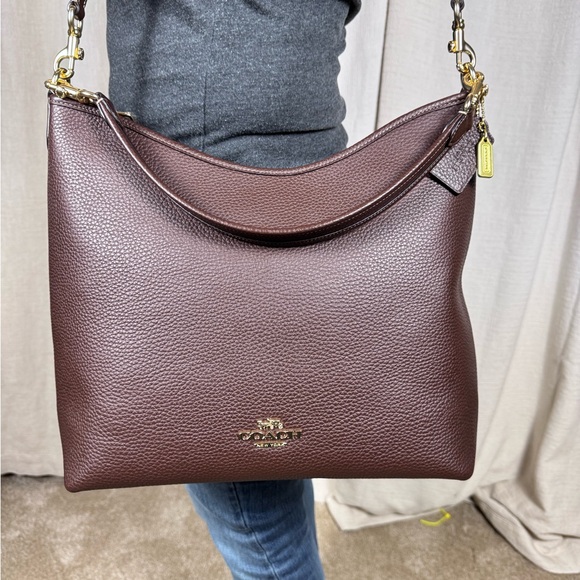 Coach Large Laurel pebbled leather shoulder bag in Maple. New with tags! - Picture 4 of 11